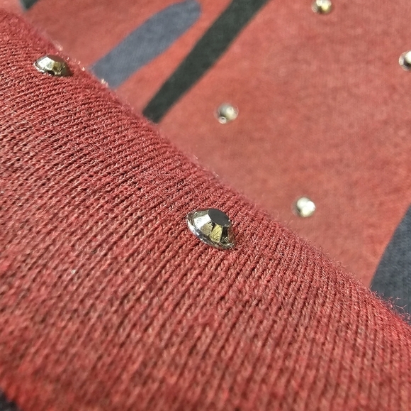 AE Rolling Stones Cropped Long Sleeve Graphic T-Shirt Charcoal Grey Size XS - Picture 7 of 9